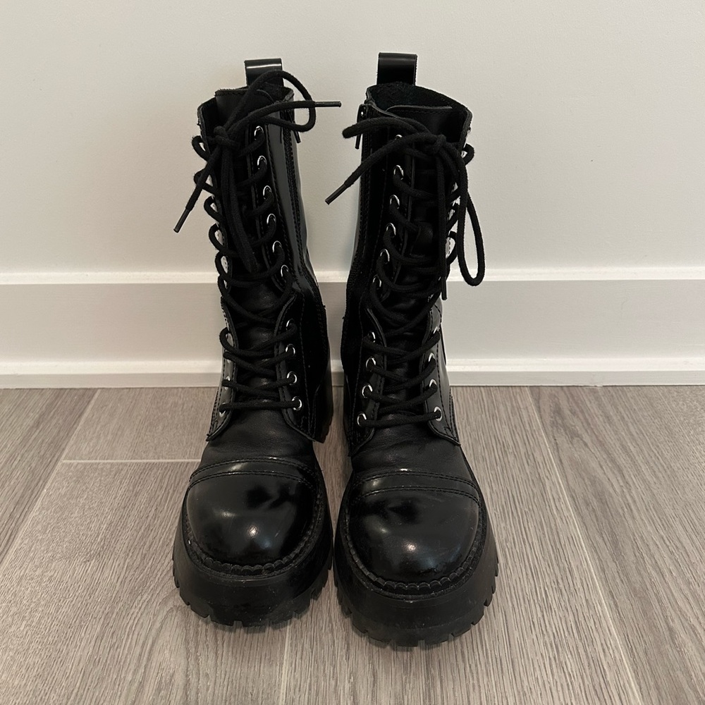 Jeffrey Campbell black heeled boots - size 7